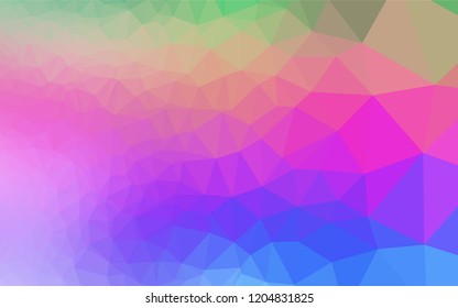 Light Multicolor, Rainbow vector blurry hexagon pattern. A vague abstract illustration with gradient. Triangular pattern for your business design.