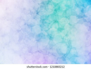 Light Multicolor, Rainbow vector blurry hexagon background. A sample with polygonal shapes. The polygonal design can be used for your web site.