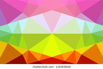 Light Multicolor, Rainbow vector blurry hexagon pattern. Creative geometric illustration in Origami style with gradient. The best triangular design for your business.