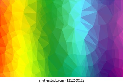 Light Multicolor, Rainbow vector blurry hexagon texture. Shining illustration, which consist of triangles. A completely new template for your business design.