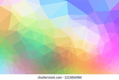 Light Multicolor, Rainbow vector blurry hexagon template. Colorful abstract illustration with gradient. The polygonal design can be used for your web site.
