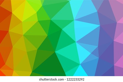 Light Multicolor, Rainbow vector blurry hexagon pattern. Geometric illustration in Origami style with gradient.  A completely new template for your business design.