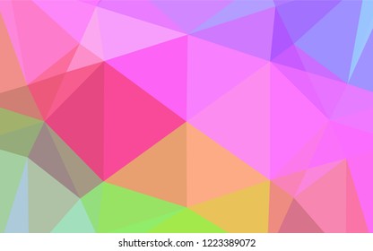 Light Multicolor, Rainbow vector blurry hexagon texture. A sample with polygonal shapes. The best triangular design for your business.