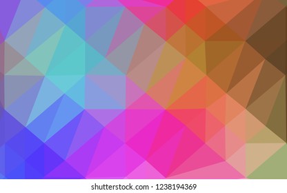 Light Multicolor, Rainbow vector blurry triangle template. Triangular geometric sample with gradient.  Template for your brand book.