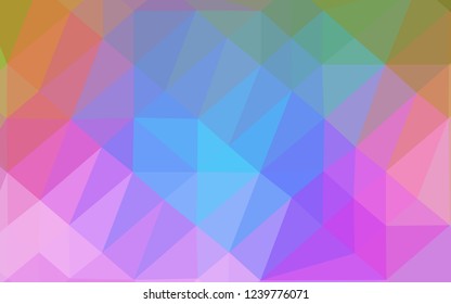 Light Multicolor, Rainbow vector blurry triangle pattern. Modern geometrical abstract illustration with gradient. New texture for your design.