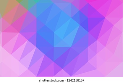 Light Multicolor, Rainbow vector blurry triangle pattern. A completely new color illustration in a vague style. Brand new style for your business design.