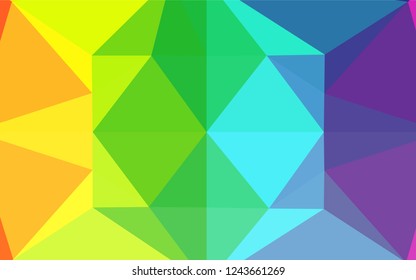 Light Multicolor, Rainbow vector blurry hexagon texture. Creative illustration in halftone style with gradient. A completely new template for your business design.
