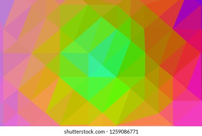 Light Multicolor, Rainbow vector blurry triangle pattern. Geometric illustration in Origami style with gradient. Brand new design for your business.