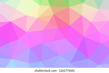 Light Multicolor, Rainbow vector blurry hexagon template. Brand new colored illustration in blurry style with gradient. The textured pattern can be used for background.