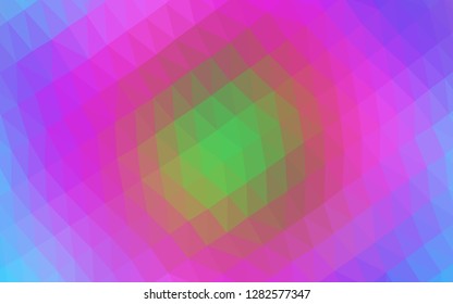 Light Multicolor, Rainbow vector blurry hexagon template. Brand new colored illustration in blurry style with gradient. Brand new style for your business design.