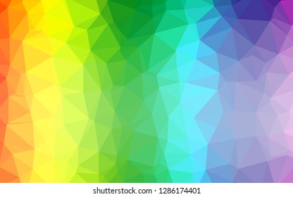 Light Multicolor, Rainbow vector blurry triangle template. Modern geometrical abstract illustration with gradient. Template for a cell phone background.
