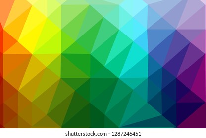 Light Multicolor, Rainbow vector blurry triangle template. Creative illustration in halftone style with gradient. Textured pattern for background.