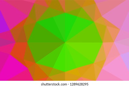 Light Multicolor, Rainbow vector blurry hexagon texture. Triangular geometric sample with gradient.  The elegant pattern can be used as part of a brand book.