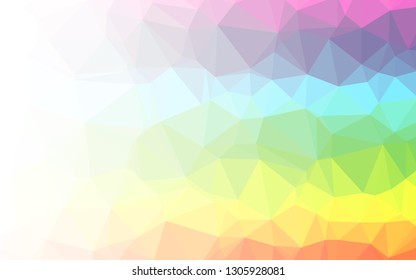 Light Multicolor, Rainbow vector blurry triangle pattern. Glitter abstract illustration with an elegant design. Completely new design for your business.