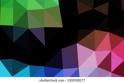 Light Multicolor, Rainbow vector blurry triangle pattern. Modern geometrical abstract illustration with gradient. The best triangular design for your business.