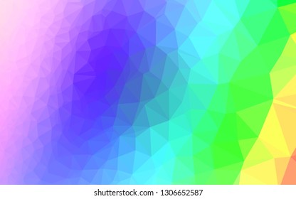 Light Multicolor, Rainbow vector blurry triangle texture. Colorful abstract illustration with gradient. Completely new template for your business design.
