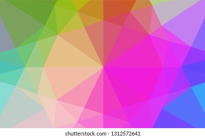 Light Multicolor, Rainbow vector blurry hexagon texture. Creative geometric illustration in Origami style with gradient. The polygonal design can be used for your web site.