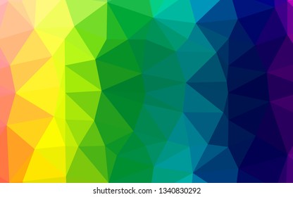 Light Multicolor, Rainbow vector blurry triangle pattern. Geometric illustration in Origami style with gradient. Triangular pattern for your business design.