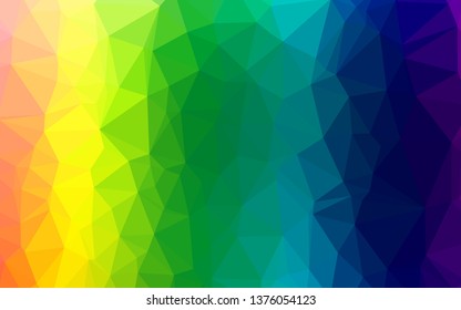 Light Multicolor, Rainbow vector blurry triangle pattern. Shining illustration, which consist of triangles. Template for a cell phone background.