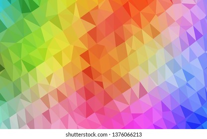 Light Multicolor, Rainbow vector blurry triangle template. Colorful abstract illustration with gradient. Brand new design for your business.