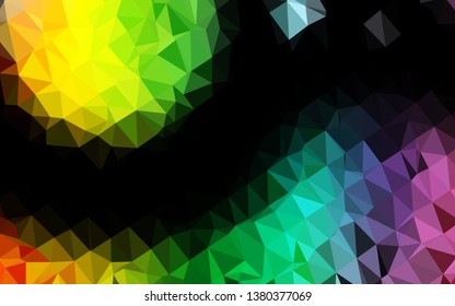 Light Multicolor, Rainbow vector blurry triangle template. Shining colored illustration in a Brand new style. New texture for your design.