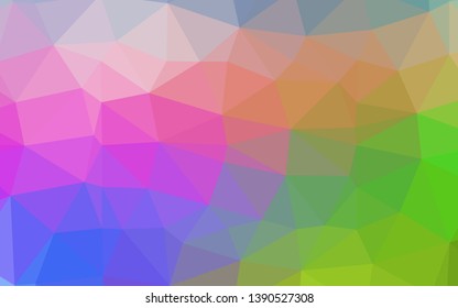 Light Multicolor, Rainbow vector blurry triangle pattern. Colorful illustration in abstract style with gradient. The best triangular design for your business.