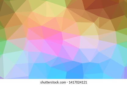Light Multicolor, Rainbow vector blurry triangle template. A vague abstract illustration with gradient. Template for your brand book.