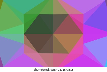 Light Multicolor, Rainbow vector blurry hexagon template. Glitter abstract illustration with an elegant design. Brand new style for your business design.