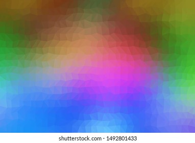 Light Multicolor, Rainbow vector blurry triangle pattern. Glitter abstract illustration with an elegant design. Textured pattern for background.