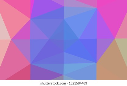 Light Multicolor, Rainbow vector blurry triangle pattern. Triangular geometric sample with gradient.  Completely new design for your business.