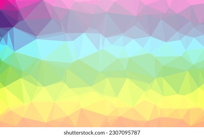 Light Multicolor, Rainbow vector blurry triangle pattern. Creative illustration in halftone style with gradient. New texture for your design.