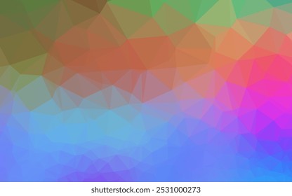 Modelo de triângulo borrado de vetor Rainbow multicolor. Ilustração colorida em estilo abstrato com gradiente. Modelo para o seu livro de marcas.