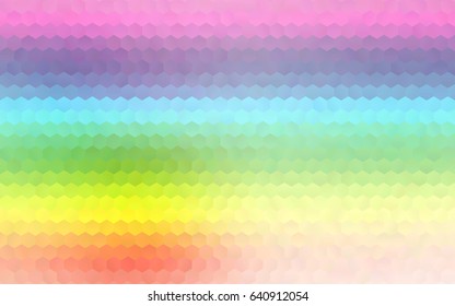 Light Multicolor, Rainbow vector blurry hexagon background design. Geometric background in Origami style with gradient. 
