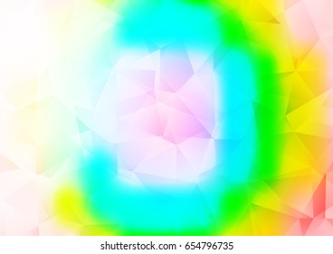 Light Multicolor, Rainbow vector blurry triangle pattern. Modern geometrical abstract illustration with gradient. The best triangular design for your business.