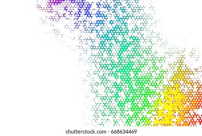 Light Multicolor, Rainbow vector blurry hexagon background design. Geometric background in Origami style with gradient. 