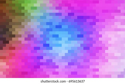 Light Multicolor, Rainbow vector blurry rectangular background. Geometric background in square style with gradient. The pattern can be used for brand-new background.
