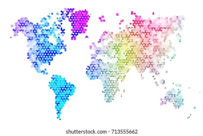 Light Multicolor, Rainbow vector blurry hexagon background design. Geometric background in Origami style with gradient. 