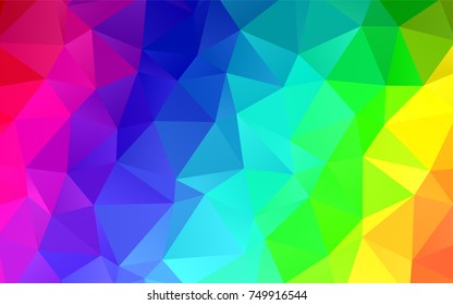 Light Multicolor, Rainbow vector blurry triangle background. Modern geometrical abstract illustration with gradient. A completely new template for your business design.