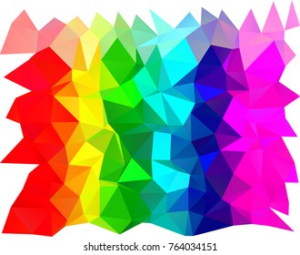 Light Multicolor, Rainbow vector blurry triangle background. Triangular geometric sample with gradient.  Brand-new design for your business.