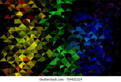 Light Multicolor, Rainbow vector blurry triangle pattern. Creative illustration in halftone style with gradient. A completely new design for your business.