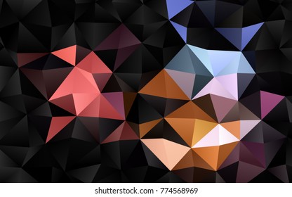 Light Multicolor, Rainbow vector blurry triangle pattern. Shining illustration, which consist of triangles. A completely new design for your business.