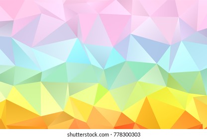 Light Multicolor, Rainbow vector blurry triangle background. Creative geometric illustration in Origami style with gradient. The textured pattern can be used for background.
