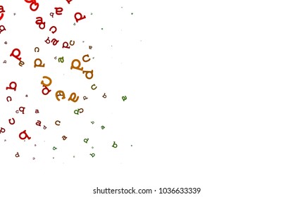 Light Multicolor, Rainbow vector cover with english symbols. Shining illustration with ABC symbols on abstract template. The pattern can be used for ad, booklets, leaflets of education.