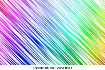 Light Multicolor, Rainbow vector cover with long lines. Modern geometrical abstract illustration with staves. The pattern can be used for busines ad, booklets, leaflets