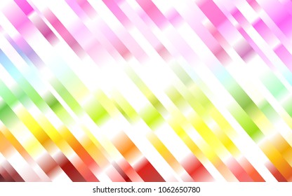 Light Multicolor, Rainbow vector cover with long lines. Modern geometrical abstract illustration with staves. The pattern can be used for busines ad, booklets, leaflets