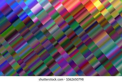 Light Multicolor, Rainbow vector cover with long lines. Lines on blurred abstract background with gradient. Smart design for your business advert.