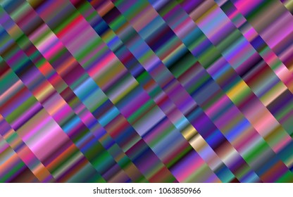 Light Multicolor, Rainbow vector cover with long lines. Lines on blurred abstract background with gradient. Smart design for your business advert.
