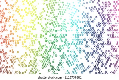 Light Multicolor, Rainbow vector cover with small and big stars. Modern geometrical abstract illustration with stars. Best design for your ad, poster, banner.