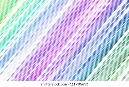 Light Multicolor, Rainbow vector cover with long lines. Lines on blurred abstract background with gradient. Smart design for your business advert.