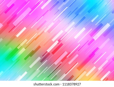 Light Multicolor, Rainbow vector cover with long lines. Shining colored illustration with narrow lines. Smart design for your business advert.